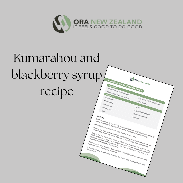 Kūmarahou and Blackberry Syrup Recipe